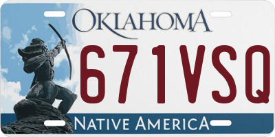 OK license plate 671VSQ