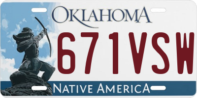 OK license plate 671VSW