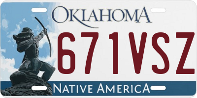 OK license plate 671VSZ