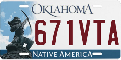 OK license plate 671VTA