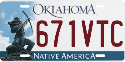 OK license plate 671VTC