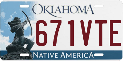 OK license plate 671VTE