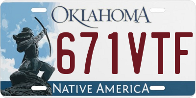 OK license plate 671VTF