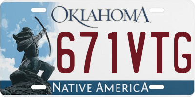 OK license plate 671VTG