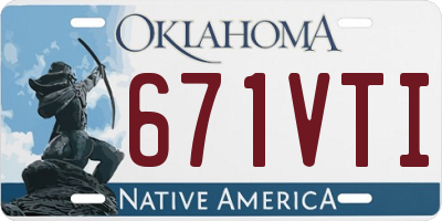 OK license plate 671VTI