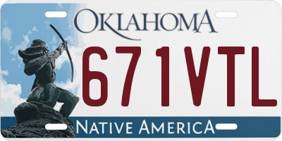 OK license plate 671VTL