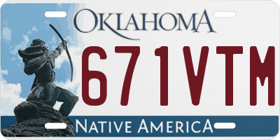 OK license plate 671VTM