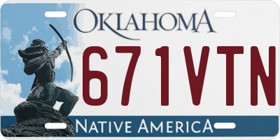 OK license plate 671VTN