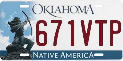 OK license plate 671VTP