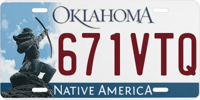 OK license plate 671VTQ
