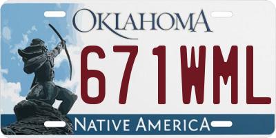 OK license plate 671WML