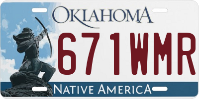 OK license plate 671WMR