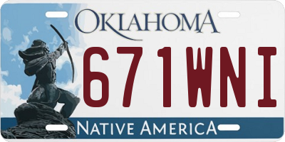 OK license plate 671WNI