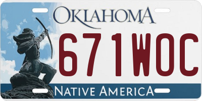 OK license plate 671WOC