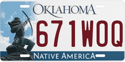 OK license plate 671WOQ