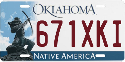OK license plate 671XKI