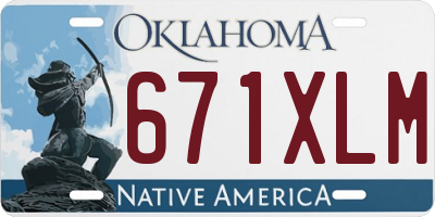 OK license plate 671XLM