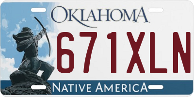 OK license plate 671XLN