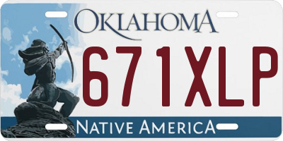 OK license plate 671XLP