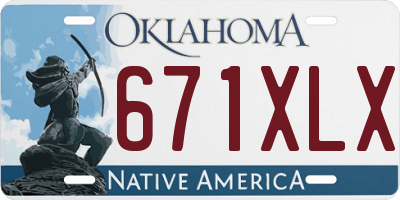 OK license plate 671XLX