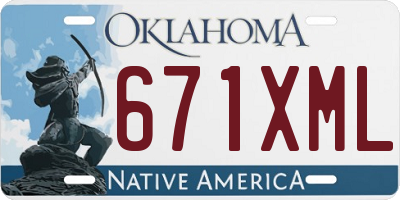 OK license plate 671XML