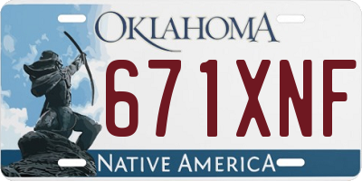 OK license plate 671XNF