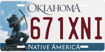 OK license plate 671XNI
