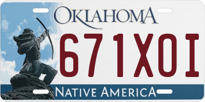 OK license plate 671XOI