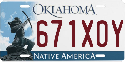 OK license plate 671XOY