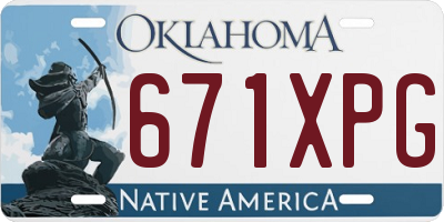 OK license plate 671XPG