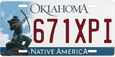 OK license plate 671XPI