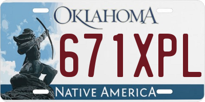OK license plate 671XPL