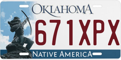 OK license plate 671XPX