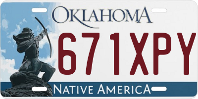 OK license plate 671XPY