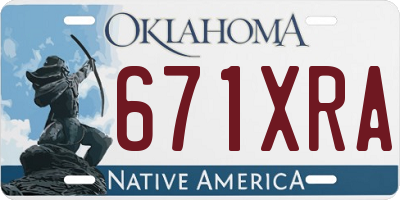 OK license plate 671XRA