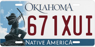 OK license plate 671XUI