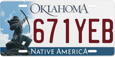 OK license plate 671YEB