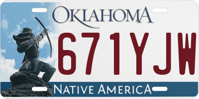 OK license plate 671YJW