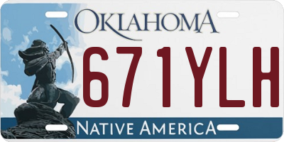 OK license plate 671YLH