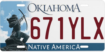 OK license plate 671YLX