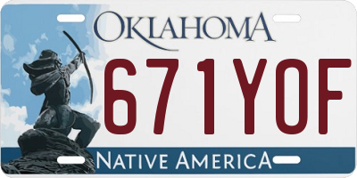 OK license plate 671YOF