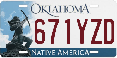 OK license plate 671YZD