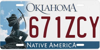 OK license plate 671ZCY