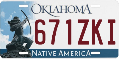 OK license plate 671ZKI