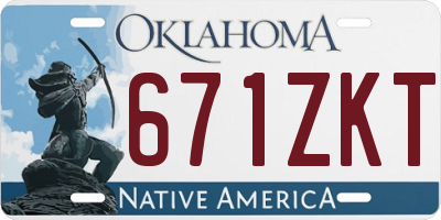 OK license plate 671ZKT