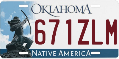 OK license plate 671ZLM
