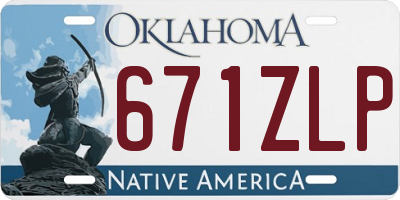 OK license plate 671ZLP