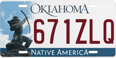 OK license plate 671ZLQ