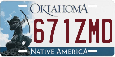 OK license plate 671ZMD