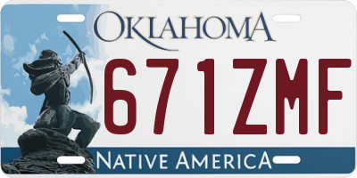 OK license plate 671ZMF